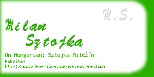 milan sztojka business card